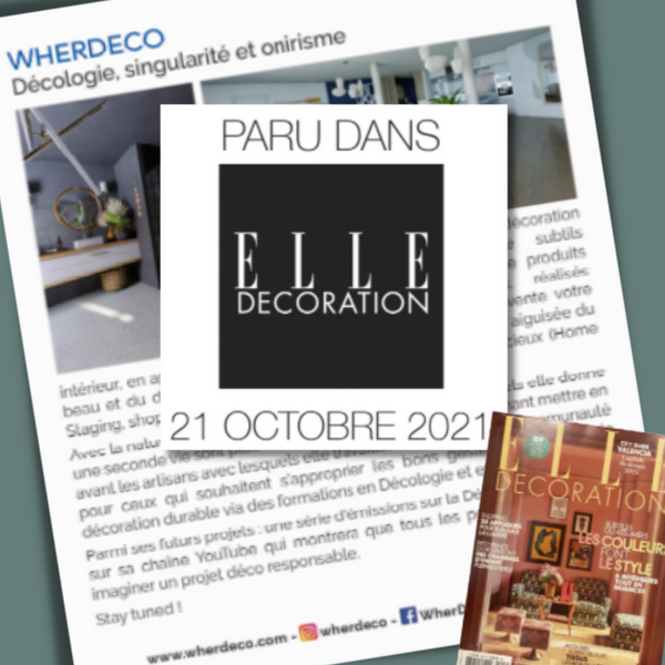 WherDeco interviewé par la rédaction du magazine ELLE DECORATION à Paris (75)